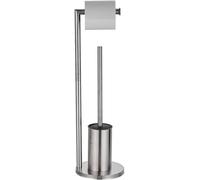 Portaescobillas para Inodoro de pie con Soporte para Papel higiénico, Soporte para pañuelos de acero Inoxidable, escobilla para Inodoro, versión cepillada