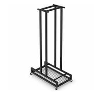 Portaesquís Autoportante de Acero para Garaje | Soporte para Snowboard de Doble Cara con Ruedas Bloqueables, Estructura Metálica y Base de Malla
