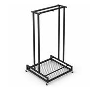 Portaesquís Autoportante de Acero para Garaje | Soporte para Snowboard de Doble Cara con Ruedas Bloqueables, Estructura Metálica y Base de Malla
