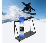 Portaesquis Carro Grande Antideslizante para Esquís de Descenso, Estante Organizador de Patinetas Ajustable con Colgadores, Soporte para Snowboards(5 Hooks)