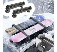 Portaesquis Portaesquís y Portasnowboard con Ventosa Ajustable, Portaequipajes de Techo Sin Barras y con Cerradura de 78 cm de Largo, Portaesquis Magnetico(Black)