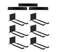 Portaesquís - Soporte de pared con 6 ganchos antideslizantes | Almacenamiento en casa, en el garaje y en el cobertizo, organización interior y exterior para esquís, tablas de snowboard