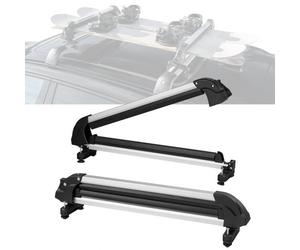 Portaesquís y portatablas de snowboard VEVOR, portaesquís universal de 31,7 pulgadas para techo de automóvil, compatible con la mayoría de las barras transversales, con capacidad para hasta 6 pares de