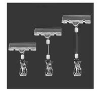 Portaetiquetas Sign Clip,Clip para exposición de m Soporte for tarjetas de precio, clip for letreros con abrazadera, paquete de 24, letrero de exhibición de mercancía giratorio con clip estilo POP(Cle