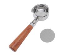 Portafilter sin fondo 58 mm, 3 orejas portafilter de café con manija de madera y pantalla de acero inoxidable portafilter para máquinas de petrus gemilai