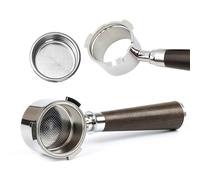 Portafiltro 51mm Sin Fondo 3 Orejas, Nogal Negro Acero Inox, Cesta Incluida