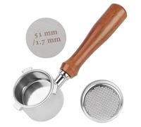 Portafiltro de 51 mm compatible con DeLonghi Dedica DeLonghi La Specialista EC9335M EC9155M EC9355M EC9665M, portafiltro sin fondo de 51 mm con acero inoxidable Espresso Puck Screen, cesta de filtro