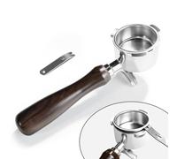 Portafiltro de 51 mm, doble caño para Delonghi EC680/EC685 con colador, portafiltros de mango de madera y cesta de filtro de acero inoxidable para 2 tazas