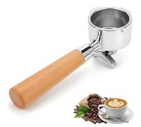 Portafiltro de 51 mm para cafetera DeLonghi EM450M, 3 orejas 4mm de espesor, Para Casabrews CM5418/Cecotec Power Espresso 20, soporte de filtro de acero inoxidable con mango de madera premium