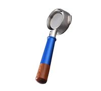Portafiltro de café con mango de madera, acero inoxidable, soporte de filtro sin fondo, accesorios para el hogar, mango de acero inoxidable