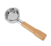 Portafiltro de café sin fondo de 58 mm Portafiltro de máquina de espresso comercial con mango de madera de aleación de aluminio de una sola capa para Expobar Rocket Faema Wega (Beech C1)