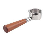 Portafiltro de café sin fondo, filtro sin fondo de acero inoxidable con mango de palo de rosa, diseño ergonómico desmontable para Donlim, Patrus, Derlla, Bear, ACA y Mofly Espresso (54mm)