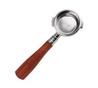 Portafiltro De Dos Asas De 58 Mm For Cafetera De Acero Inoxidable, Filtro Sin Fondo, Compatible Con Bezzera, Accesorio De Café Con Mango De Madera.(Red Guibao Two Coils)