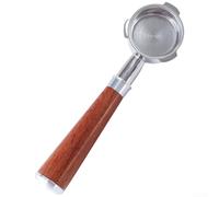 Portafiltro desnudo de 51 mm con agarre de madera para SMEG ECF - Cesta de filtro de acero inoxidable 304 accesorio de café (sándalo rojo)