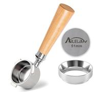 Portafiltro sin fondo 51 mm, 3 orejas para cafetera espresso DeLonghi EC680/EC685, con anillo dosificador 51 mm y pantalla Puck, accesorios Barista para principiantes