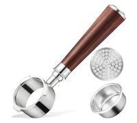 Portafiltro sin fondo 51mm con Puck Screen 51 mm - alouweekuky, 3 Orejas Portafiltro Cafetera Compatible con DeLonghi Dedica EC680/EC685/EC785/EC820/EC850/EC860, con Palisandro de Primera Calidad