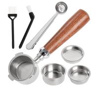 Portafiltro sin fondo 51mm,portafiltro compatible con Delonghi Dedica EC680/EC685, portafiltro de acero inoxidable de 51mm Con cesta de filtro de 1/2/4 tazas, asa de empalme de madera de nogal