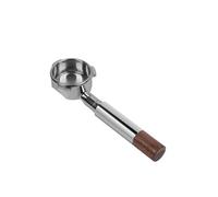 Portafiltro Sin Fondo Calado, Compatible Con IKAPE, Mango De Espresso De Acero Inoxidable Y Nogal, Cesta De Precisión De Extracción De 54/58 Mm(54mm Silver)