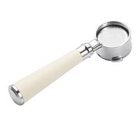 Portafiltro sin fondo de 51 mm, 3 orejas para Dedica EC680 EC685 para Smeg, mango de acero inoxidable desnudo con agarre ergonómico para herramientas de barista, color plateado, 23 cm