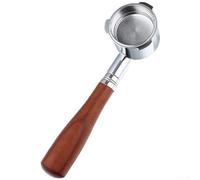 Portafiltro sin fondo de 51 mm con mango de acero inoxidable con cesta de filtro para máquinas Dedica y para máquinas de espresso Smeg - Herramienta profesional de extracción de café de 210 mm (A)