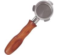 Portafiltro sin fondo de 54 mm - Portafiltro sin fondo de acero inoxidable con cesta de filtro de una sola capa y mango de madera, compatible con la serie Breville Barista Express