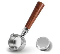 Portafiltro sin Fondo de 54mm compatible con Sage Breville Barista Series, Barista Express y Breville 870/878/880, 3 Orejas Portafiltro sin Fondo de Madera Maciza,Regalos Originales para Hombre Papá