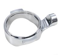 Portafiltro sin fondo de 58 mm para máquina de café, mango de espresso desnudo con cesta de filtro, diseño de acero inoxidable para una visión perfecta del disco (A)