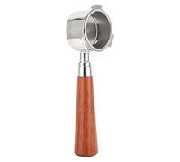 Portafiltro sin fondo de café Portafiltro de acero inoxidable Cesta Herramienta de reemplazo Accesorio para máquina de café de madera ergonómico Operación estable Regalo de (palo de rosa de 54 mm)