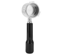 Portafiltro sin fondo para café, soporte de filtro de acero inoxidable, herramienta de repuesto de cesta, mango ergonómico de para máquina de café expreso, accesorio para (Negra)