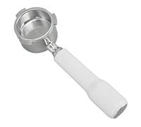 Portafiltro Triple con Canasta de Acero Inoxidable 51mm, Diseño Sin Fondo, Acero Inoxidable 304, Compatible con Dedica, Severin, EUPA, Fácil de Limpiar (Blanco)