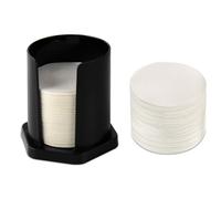 Portafiltros de caf para filtros Aeropress - CAFEMASY - Paquete de 371 filtros de papel de repuesto con portafiltros Aeropress negro para cafete