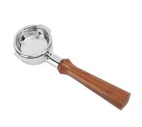 Portafiltros de café sin fondo de 58 mm, mango de espresso de aleación de aluminio de una sola capa con empuñadura de madera, compatible con Expobar Rocket Faema Wega y máquinas co (F palisandro)