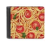 Portafoglio sottile da uomo a due ante con 6 scomparti per carte di credito, portafogli in pelle, portamonete da viaggio e clip per monete, per spaghetti, pasta, tagliatelle e salsa di pomodoro