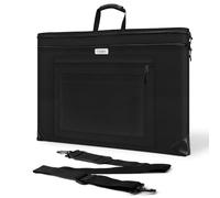 Portafolio de arte de gran tamaño con cuatro bolsillos, asa superior y hombro ajustable, impermeable, para póster de obras de arte, portafolios de arte para estudiantes, dibujo, bocetos (18 x 24