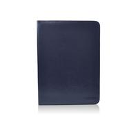 Portafolio de Mano Dynamic Classic A4 y A5 en Piel Vegan con textura Notairé, Cremallera, Bloc de Notas, Tarjeteros, Clasificador y Múltiples Apartados by Office Box (A4, Azul)