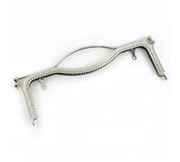 Portafolio de metal DIY Cerradura de cerradura Monedero de metal con cierre de beso, marco multicolor, 20,5/27 cm, 1-5 piezas for manualidades de bolsos(Silver,27cm-2Pcs)