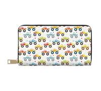 portafolios de piel con diseño de Monster Trucks para mujer, portafolios de piel con múltiples tarjetas, portafolios larga para mujer