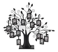 Portafotos Árbol Genealógico, 12 Marcos 6,4 x 4,6 cm | Estructura Metálica, Expositor de Fotografías, Decoración Doméstica, Hogar Interior, 12 Elementos Decorativos