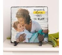 Portafotos de Pizarra con tus Fotos y Textos | Cuadrado | 20 x 20 cm | Diseña tu Foto en Pizarra | Regalo día de la madre