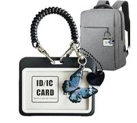 Portafotos Llavero para Carnet - Almacenamiento de Tarjetas con Cordón de Resorte - Plástica para Tarjetas Bancarias - para Adolescentes Adultos Fans Coleccionistas Aficionados Hogar Oficina Viajes Co
