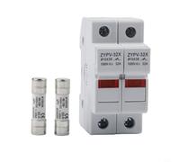 Portafusibles 2P de 1000 V CC con indicador LED para paneles solares, compatible con fusibles de 10 x 38 mm nominal de 15 A a 32 A, diseñado para la seguridad del sistema fotovoltaico (20 A)