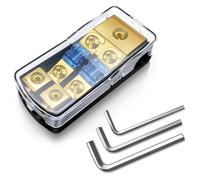 Portafusibles ANL de 2/3/4 vías, cobre, calibre 0/2/4 a calibre 4/6/8, bloque de distribución de fusibles de 60 amperios for amplificador de estéreo de coche(2 Way)