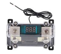 Portafusibles con Display Digital, 1x0GA Entrada 1x4GA Salida, Carcasa Plástica Transparente - Protección de Circuitos Segura, Ajuste Universal para Audio en Vehículos