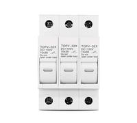 Portafusibles de 1P, 2P, 3P y 4P, 1100 V, 3-32 A CC, 10 x 38 mm, alta tensión, base TOPV-32X, protector for sistemas fotovoltaicos, Partes(3P Without LED)