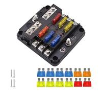Portafusibles de cuchilla de 6/12 vías, 12-24 V, for coche, barco, con tapa de plástico for panel eléctrico, caravana, autocaravana, accesorio.(6 Routes)