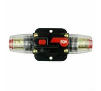 Portafusibles de disyuntor de audio de coche de 12 V 24 V CC para cable de alimentación de 4/8 AWG con reinicio manual y función de autoprueba (60 A)