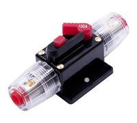 Portafusibles de fuente de alimentación de audio para coche con interruptor y disyuntor automático diseñado para protección contra sobrecarga y múltiples clasificaciones de corriente (100 A)