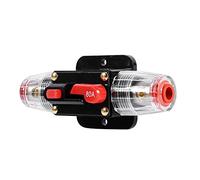 Portafusibles de reinicio 50A-100A Impermeable 12-24V Disyuntor de reinicio para barco audio automóvil Portafusibles en línea Inversor(80A)