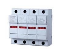 Portafusibles fotovoltaico DC, D10 x 38 mm 32 A DC 1000 V, 4 pines, ocupa 4 módulos DIN, para sistema solar fotovoltaico