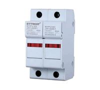 Portafusibles fotovoltaico DC, D14 x 51 mm 63 A DC 1500 V, 2 pines, ocupa 2 módulos DIN, para sistema solar fotovoltaico